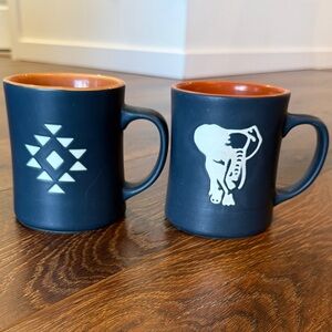 Starbucks Dark Grey/Black, White & Orange Elephant Mugs